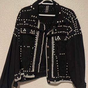Salt size L pearl black jean jacket